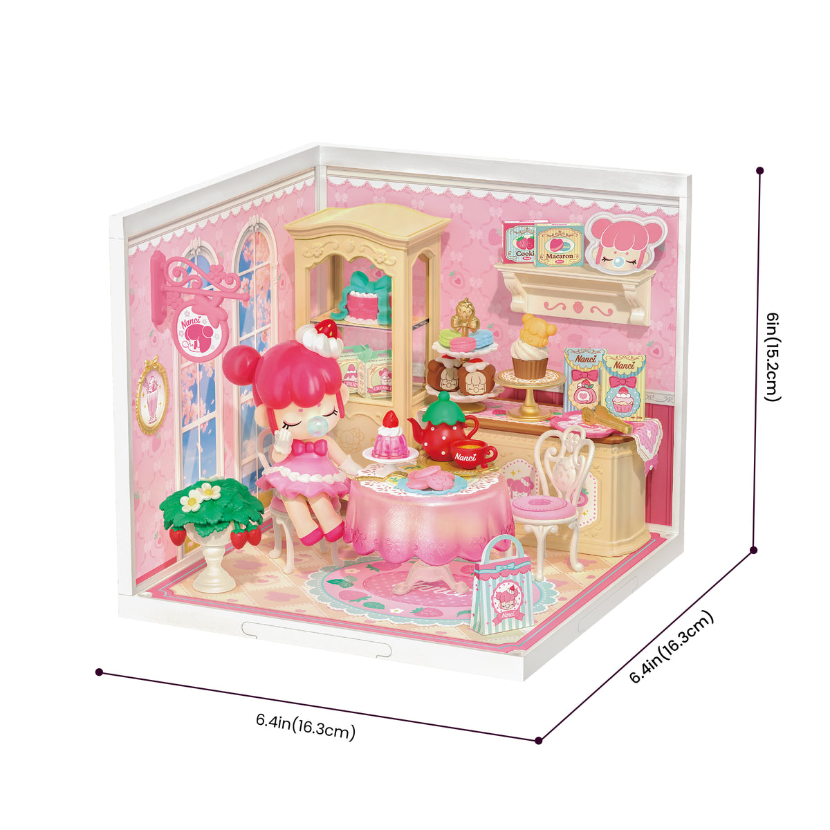 Rolife Nanci Strawberry Teatime Super Creator, Übersicht der Maße