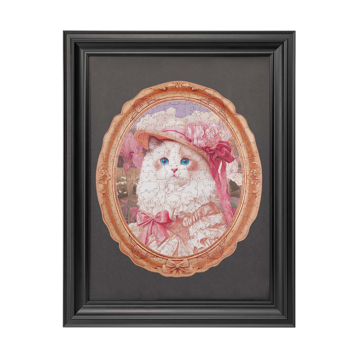 Rowood Springtime Kitty Portrait Wooden Jigsaw Puzzle, wooden jigsaw puzzle, top-down view (TA005)