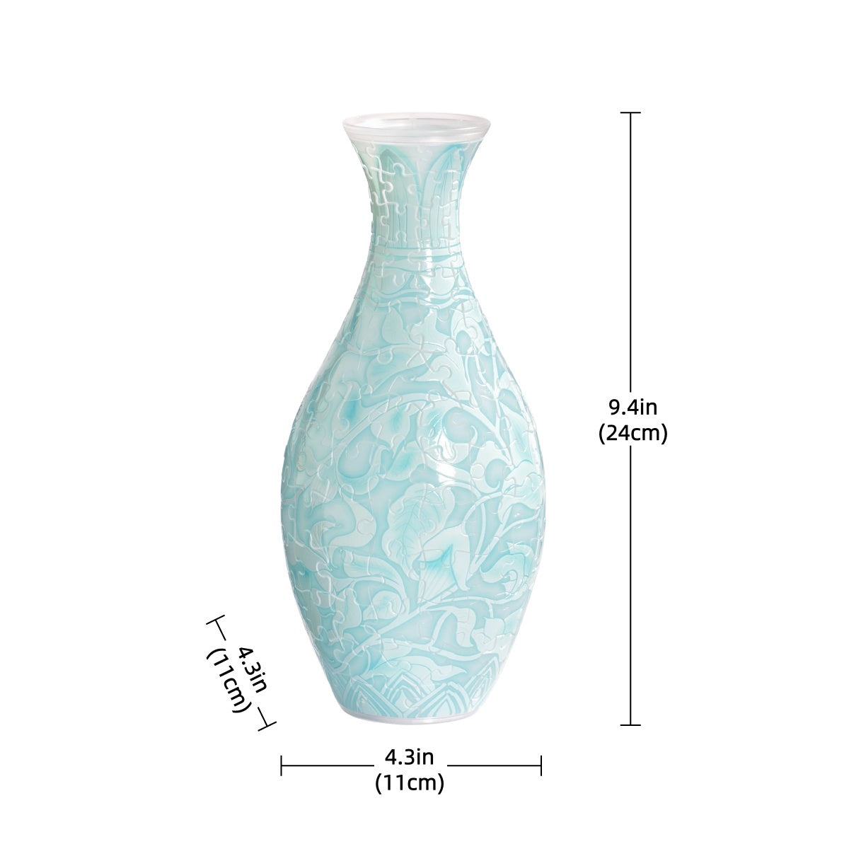 ROBOTIME Puzzle Vase Summer Blossoms Emerald Garden 3D wooden puzzle model, styled lifestyle scene with model assembled
