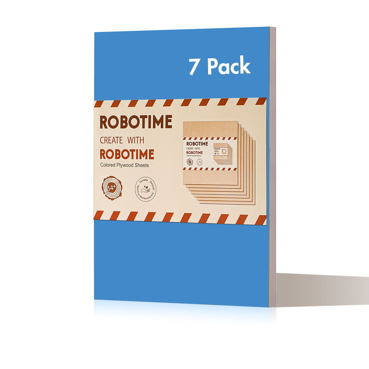 Robotime basswood sheets in multiple colors stacked flat on white background showing consistent sheet dimensions and smooth finish
