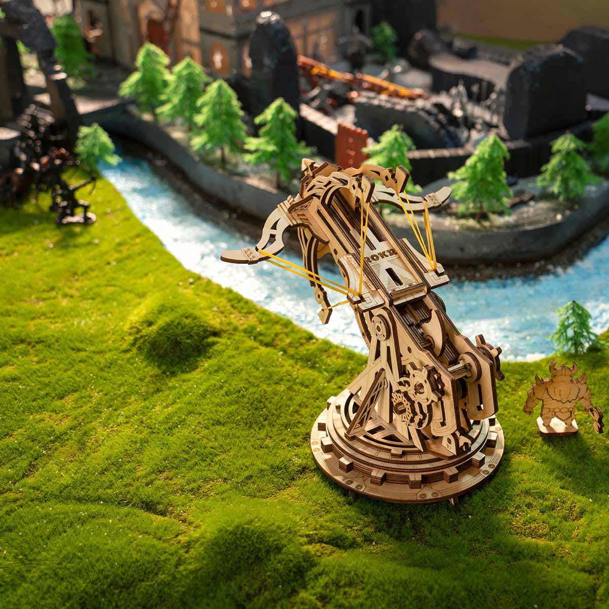 ROKR, Siege Heavy Ballista, KW401, 3D wooden siege weapon puzzle, top-down view