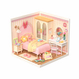 Rolife Schönes rosa Schlafzimmer DIY Miniaturhaus DW016