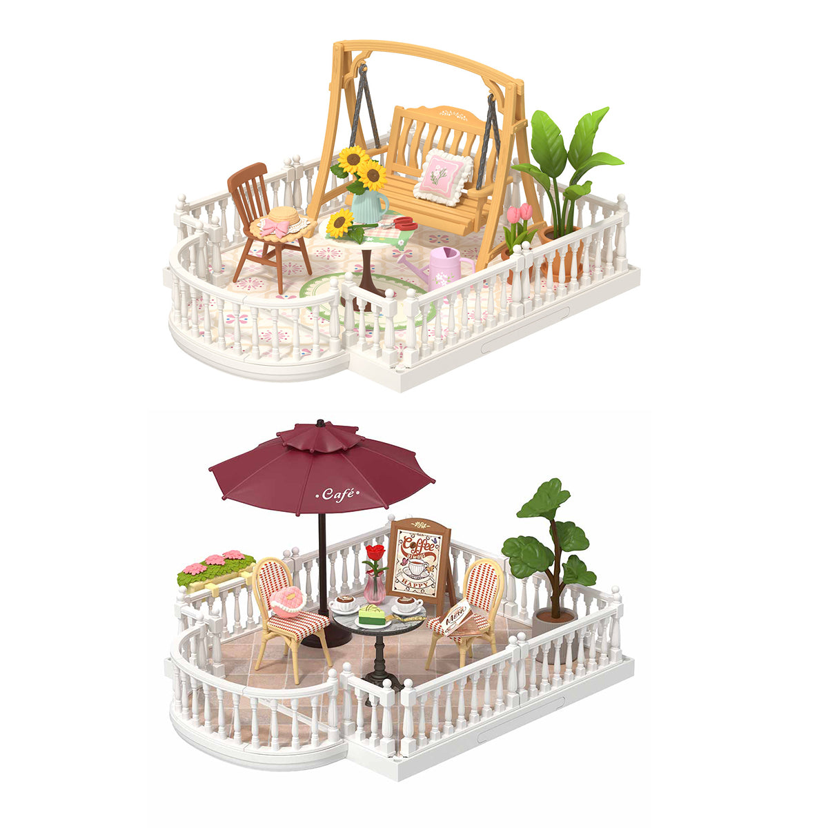 Rolife Super Creator Extension Pack ¡§C Terrace, DIY miniature dollhouse kit, feature callout shot