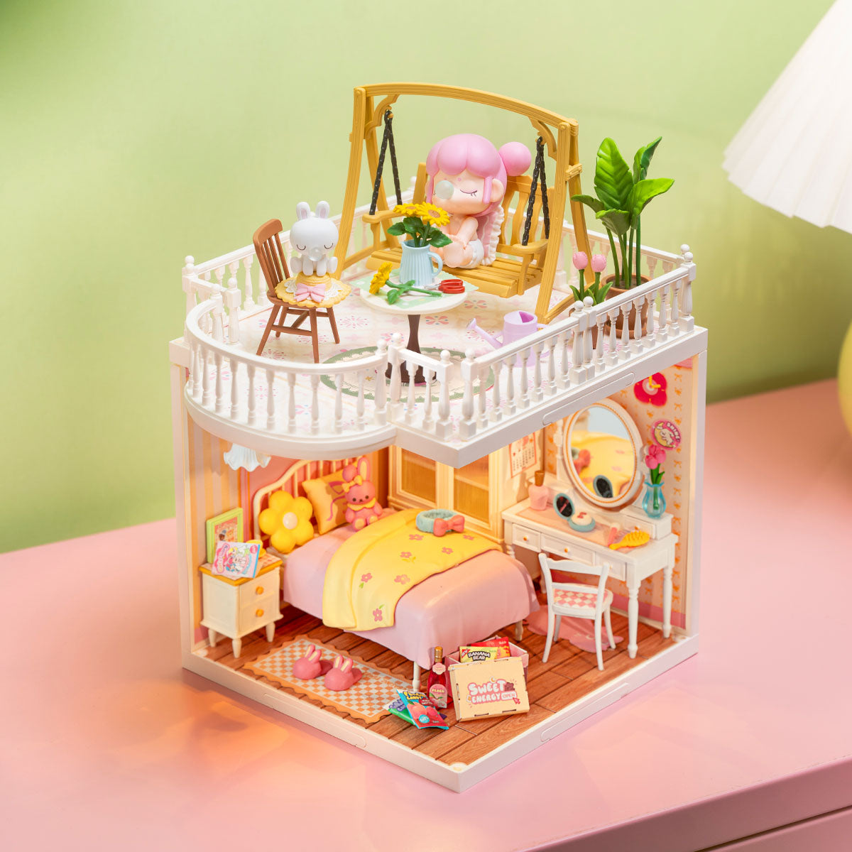 Rolife Super Creator Extension Pack ¡§C Terrace, DIY miniature dollhouse kit, side view