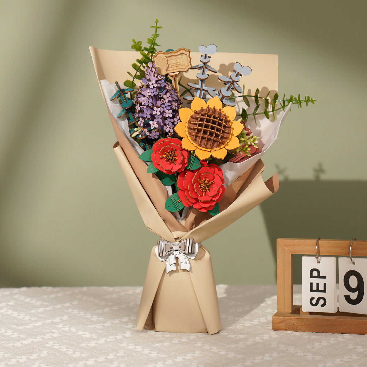 Rowood Wooden Flower Bouquet 3D Assembly Kit Puzzle