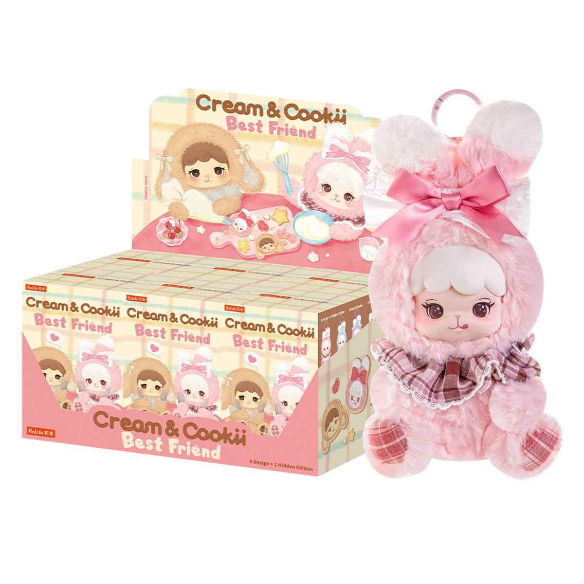 Rolife Cream & Cookii Bunny Best Friend Surprise Plush Pendant MBAXX, product front view on neutral background