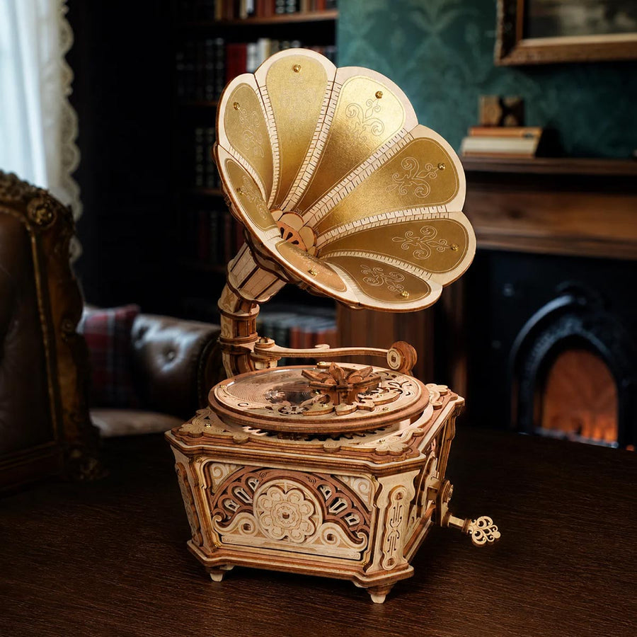 ROKR Diva Gramophone Musikbox 3D-Holzpuzzle AMK82